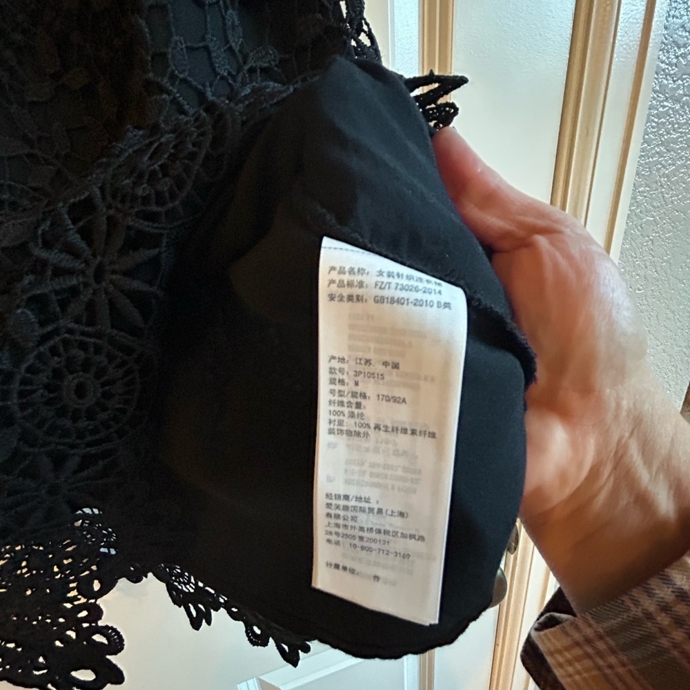Hollister Boho Chic Western Black Lace Whimsigoth Crochet Mini Dress Size M - Picture 12 of 14